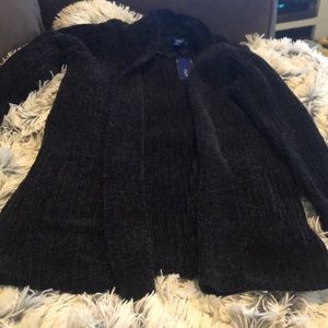 Black cardigan sweater/jacket. Size L. NWT
